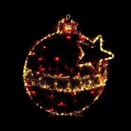 Weihnachtsschmuck-LED-Licht – Rot und Warmweiß – 60 x 55 cm