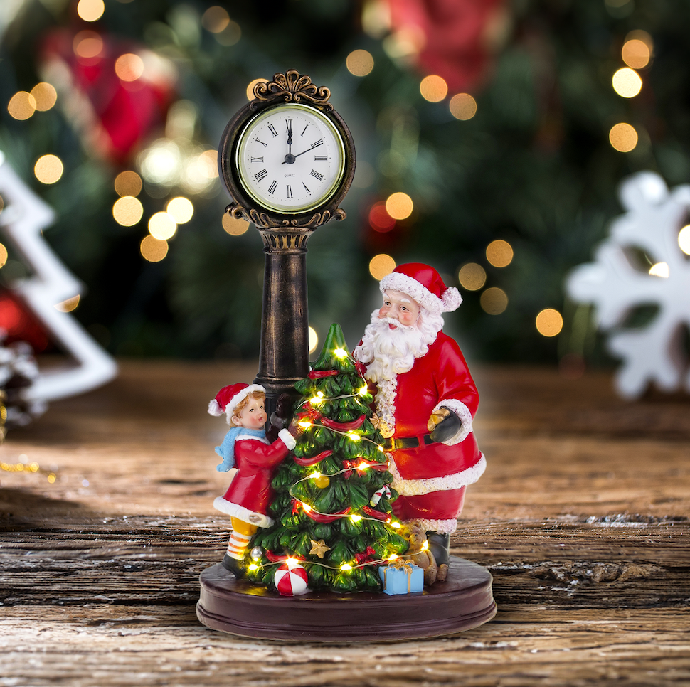 Santa and child decoration the Christmas Tree - Santa's Light Shop