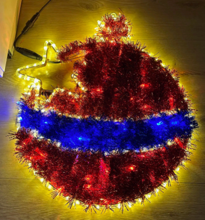 Weihnachtsschmuck LED LED Light - Rot, Blau und warmes Weiß - 60x55 cm (Kopie)