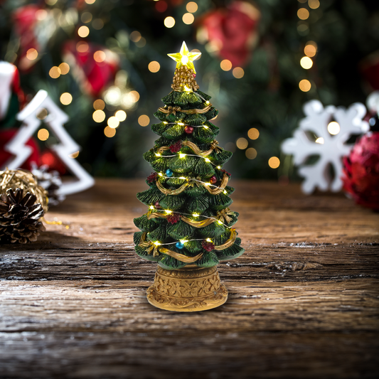 LED-beleuchteter Weihnachtsbaum – Weihnachtsdorf-Szene