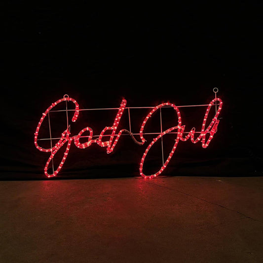 God Jul – LED-Schild mit wechselnden Farben – 115 x 55 cm