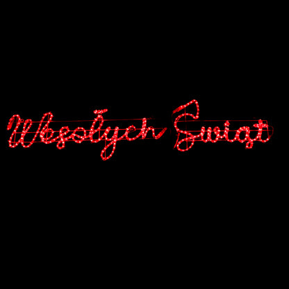 LED-Schild Wesołych Świąt - 44x173cm - Außenbereich Weihnachtslichter