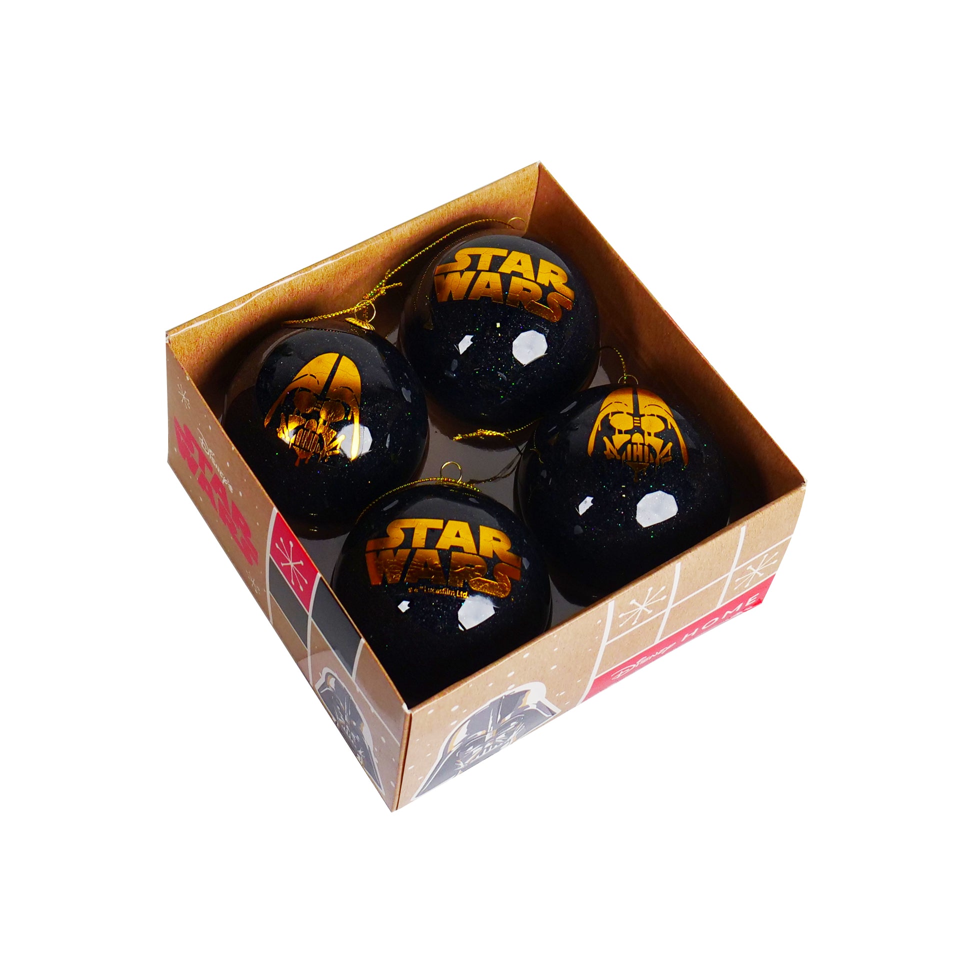 Black Star Wars Christmas Ball set of 4